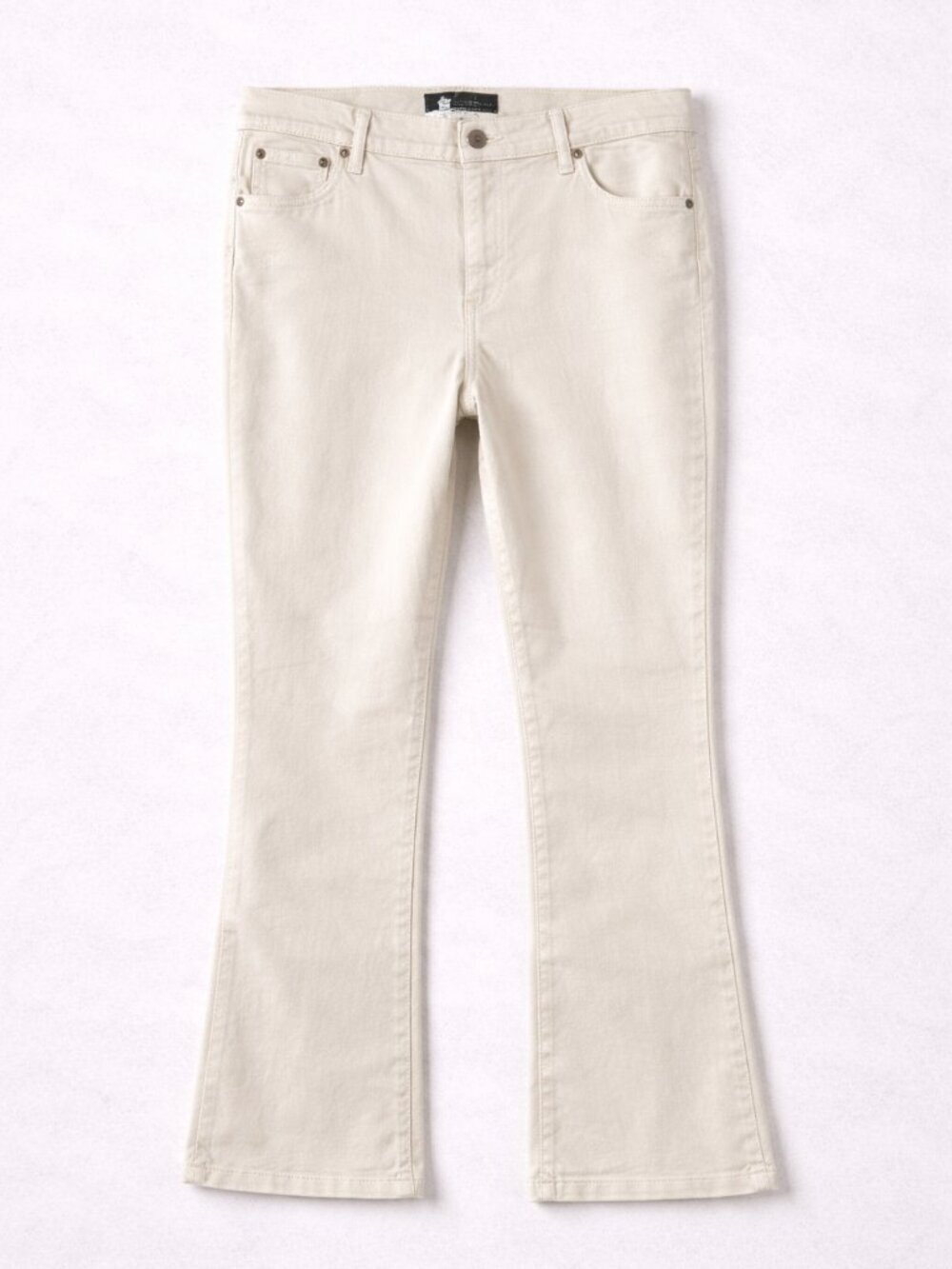 Lauren Jeans Co Cream Bootcut Jeans Western Stitching Mid Rise Size 16